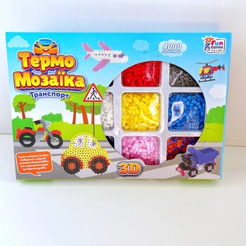 Термомозаика "Транспорт", 3D-фигурки, 4000 бусин, Fun Game Club, 40057