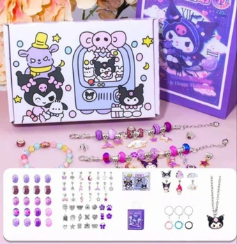 Детский набор Kuromi Style Braclet Kit для создания шарм-браслетов и подвесок из 72 предметов в подарочном боксе, браслеты с шармами, Panalisa (87716357)