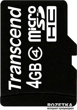 Карта памʼяті Transcend microSDHC 4GB Class 4 (TS4GUSDC4)