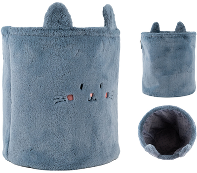Корзина для хранения Kite Cute Cat 30х35 см плюшевая Серая (K24-3100L-2)