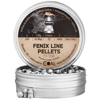 Пули пневматические Coal Fenix 5,5 мм 1,1 г 250шт/уп FX550