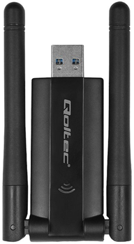 Adapter Wi-Fi Qoltec USB DUAL Wi-Fi 2 x 2dBi Black (5901878569871)