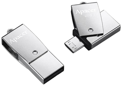 Флеш пам'ять USB Apacer AH750 64GB OTG Micro USB Silver (AP64GAH750S-1)