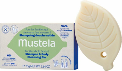 Szampon w kostce Mustela Organic do włosów i ciała 75 g (3504105039813)