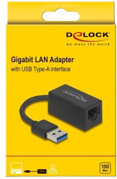 Адаптер Delock USB Type-A - RJ45 Black (4043619659036)