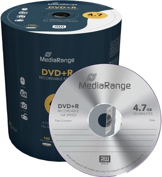 Диски MediaRange DVD+R 4.7 ГБ 16x 100 шт Pack (4260057124739