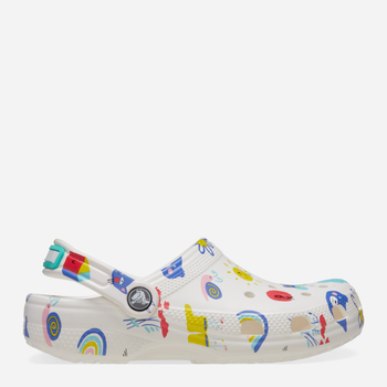 Chodaki dziecięce dla dziewczynki Crocs Classic Doodle Print Clog K 210356-94S 29-30 Białe (196265775828)