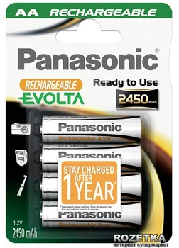 Акумулятор Panasonic Evolta AA Ni-MH 2450 мАг 4 шт (HHR-3XXE/4BC)