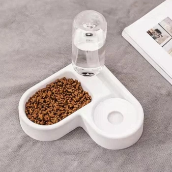 Миска для кошек и собак двойная Pet Love Bowl автопоилка на подставке с отделом для корма