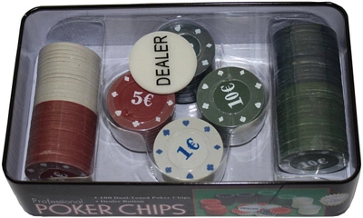 Набор Duke для игры в покер в оловянном кейсе 100 фишек (TC04100)