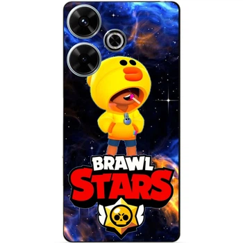 Чохол силіконовий бампер Candy для Tecno Pova 6 Neo з Героєм Космічний Brawl Stars Бравл Старс Леон качка
