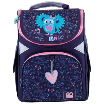 Ранець GoPack Pretty Owl "Совушка" 34х26х13 см ортопедичний темно-синій (GO24-5001S-2)