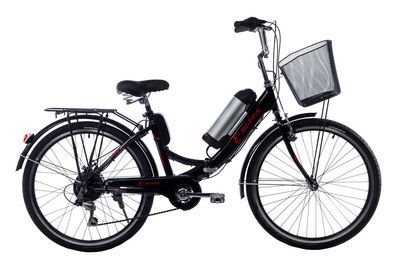 Електровелосипед складний з низькою рамою E-motion 36V 10Ah 350W чорно-червоний