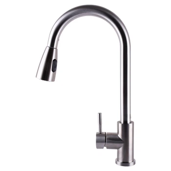 Смеситель для кухни Globus Lux ALPEN SBT1-2031 с выдвижной лейкой и режимом душик