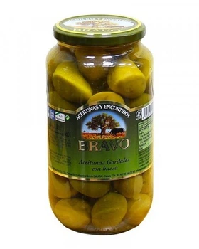 Оливки Bravo Aceitunas Gordales con hueso гиганты маринованные с косточкой 1 кг