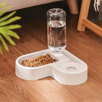 Подвійна миска на підставці з відділом корму Pet Love Bowl Автопоїлка та годівниця для котів та собак