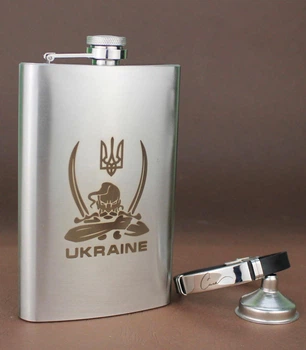 Набор фляги с гравировкой Казак с лейкой и браслетом (21-0003)