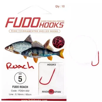 Крючки с поводками Fudo Roach Red 7 0.14mm 60cm (10 шт.)