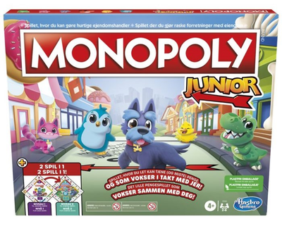 Gra planszowa Hasbro Gaming Monopoly Junior 2 in 1 (5010996135025)