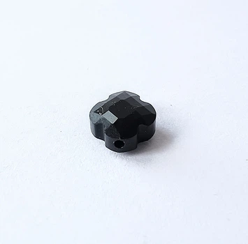 Стеклянные бусины Finding Клевер граненка Черный 7 мм x 8 мм х 4 мм