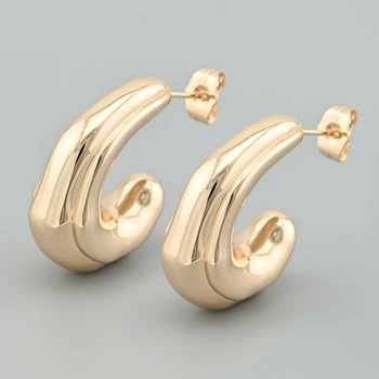 Серьги На крючке 45980 размер 28х12 мм вес 6.7 г позолота 18К