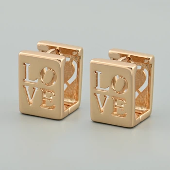 Серьги Love 46530 размер 17х12 мм вес 10.5 г позолота 18К