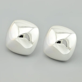 Серьги гвоздики Пирамида 45970 размер 22х22 мм вес 8.3 г позолота Белое Золото
