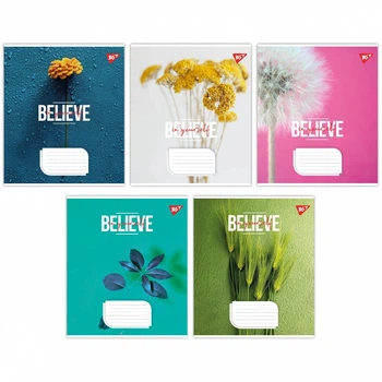 Зошит Yes Believe in yourself 24 аркуші клітинка мікс дизайнів (767011)