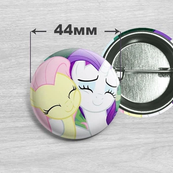 Значок Флаттершай и Рарити из мультсериала My Little Pony 44мм №40