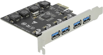 Адаптер Delock PCIe 2.0 x1 - 4 x USB-A 3.2 Gen 1 (90509)