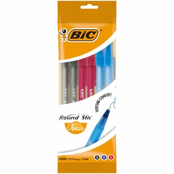 Набор шариковых ручек BIC Round Stic 1.0 мм 6 шт 3 цвета: синий, черный, красный блист/уп (BC929071)