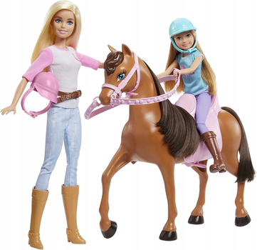 Zestaw Barbie Family Lekcja jazdy konnej 2 lalki + konik (887961954555)