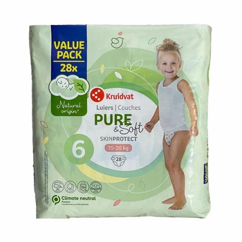 Дитячі підгузки Kruidvat Pure&Soft 6 (15-20 кг) 28 шт
