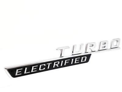Напис TURBO ELECTRIFIED Емблема Mercedes Хром