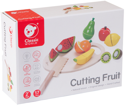 Овочі та фрукти для нарізки Classic World Wooden Cutting Fruit with Cutting Board (6927049001086)