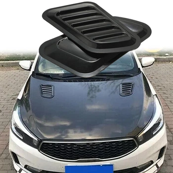 Накладки на капот повітрозабірник Kia K5 декор зябра чорний пластик 2 штуки