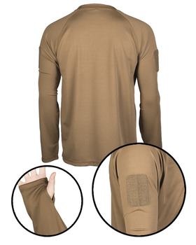 Сорочка тактична Mil-Tec® Термоактивна швидкосохнуча TACTICAL QUICK DRY LANGARMSHIRT COYOTE 2XL (11082019-906-XXL) M-T