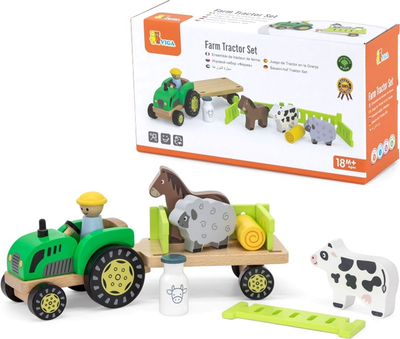 Drewniany traktor Viga Toys Farma Zwierzątka (6971608446801)