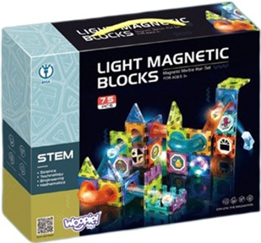 Магнітний конструктор Woopie Light Magnetic Blocks 75 деталей (5904326940000)