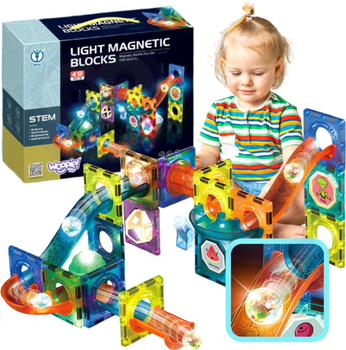 Магнітний конструктор Woopie Light Magnetic Blocks 49 деталей (5904326940017)