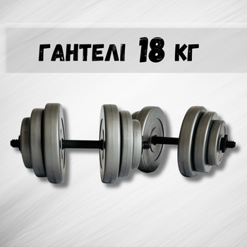 Гантелі 2х18кг GREY