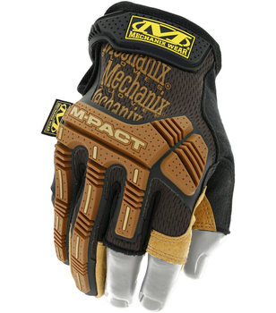 Тактические перчатки Mechanix Wear M-Pact Leather Fingerless Framer без трёх пальцев XL