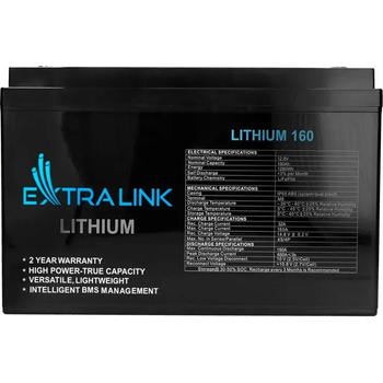 Аккумуляторная Батарея для ИБП EXTRALINK LiFePO4 160AH 12v + BMS