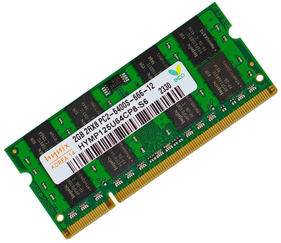 Оперативная память для ноутбука DDR2-800 2Gb SODIMM PC2-6400 Hynix HYMP125S64CP8-S6 (7706749)
