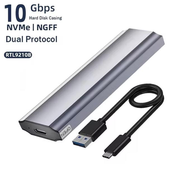 Кишеня зовнішня Type-C 10 Гбіт/с для дисків M.2 SSD NVMe та NGFF SATA 2280/2230/2242/2260 (AC-7394-USB 3.1)