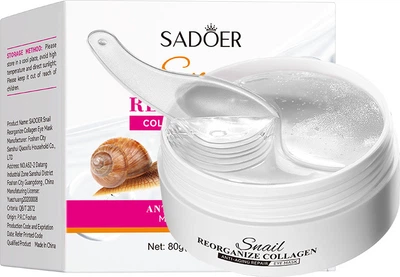 Гидрогелевые патчи под глаза Sadoer Snail Recombinant Collagen Eye Mask с муцином улитки и коллагеном 60 шт (6973098893547)