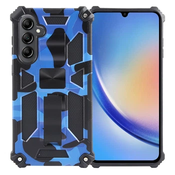Чехол Military Shield для Samsung Galaxy A35 5G / A356 бампер противоударный с подставкой Blue