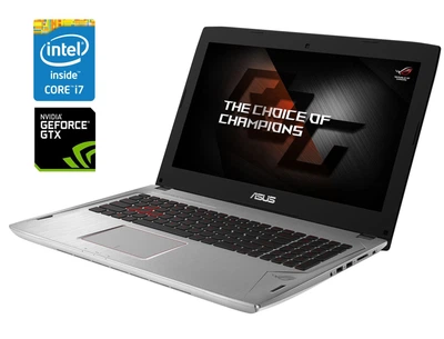 Игровой ноутбук Б-класс Asus ROG Strix GL502VS / 15.6" (1920x1080) IPS / Intel Core i7-7700HQ (4 (8) ядра по 2.8 - 3.8 GHz) / 16 GB DDR4 / 128 GB SSD M.2 + 1000 GB HDD / nVidia GeForce GTX 1070, 8 GB GDDR5, 256-bit / WebCam б/у