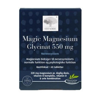 Магній гліцинат 550 мг. Magic Magnesium Glycinat 550 mg. табл. №60 New Nordic