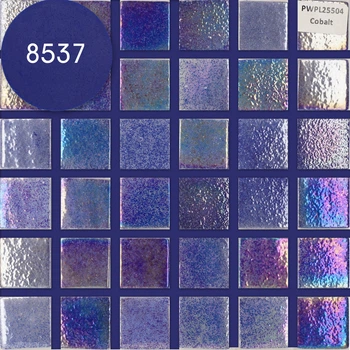 Мозаика АкваМо синяя,перламутровая PWPL25504 Cobalt 31.7х31.7 стеклянная для ванны, душевой,кухни,бассейна
